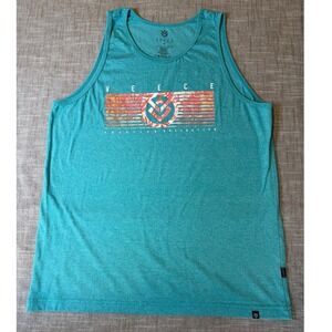 Veece Creative Collective Mens Teal Heather Graphic Tank Top Size M